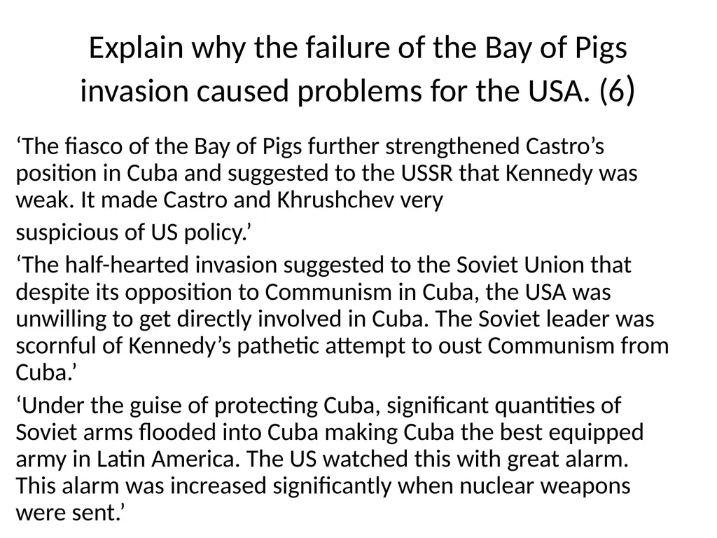 Cuban Missile Crisis WARNING! Remember these - slide 20 of 37