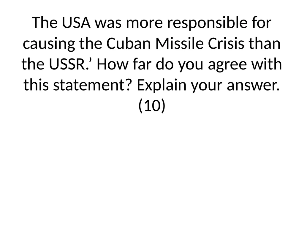 Cuban Missile Crisis WARNING! Remember these - slide 30 of 37