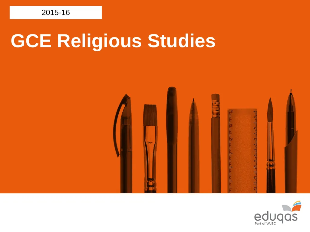 GCE Religious Studies 2015-16 Eduqas GCE Religion