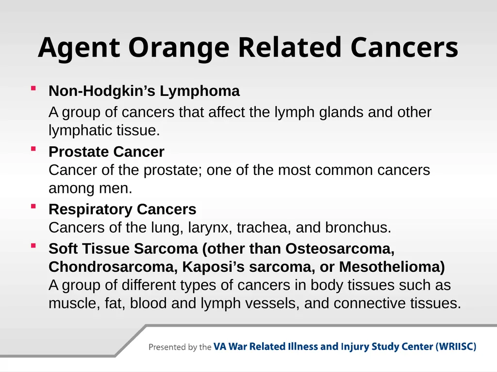 VA Presumptive Service Connected Conditions - slide 10 of 28