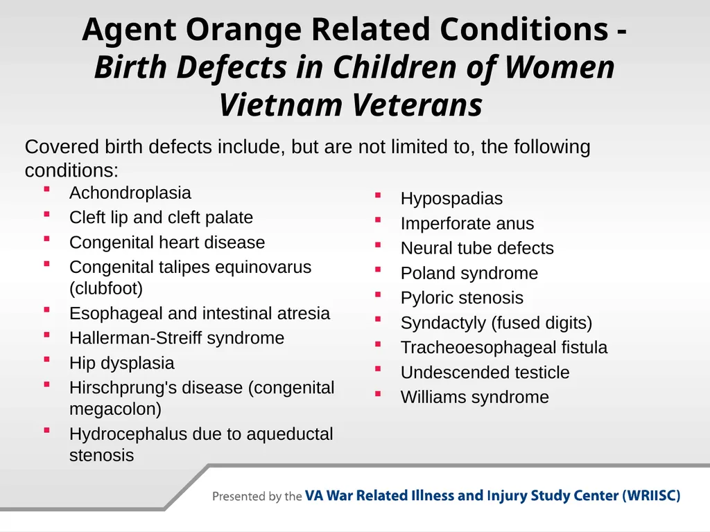 VA Presumptive Service Connected Conditions - slide 13 of 28