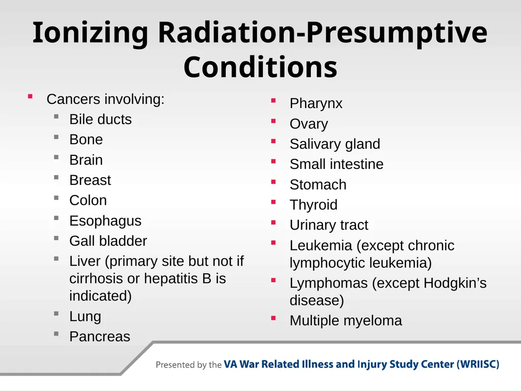 VA Presumptive Service Connected Conditions - slide 17 of 28