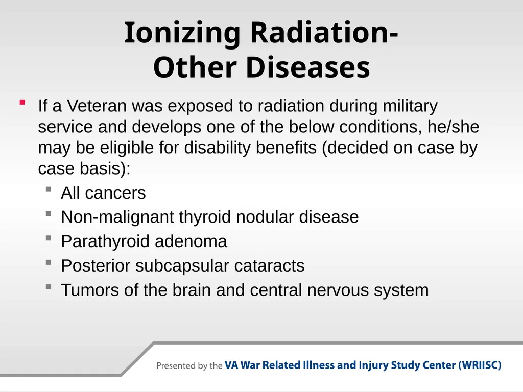 VA Presumptive Service Connected Conditions - slide 18 of 28