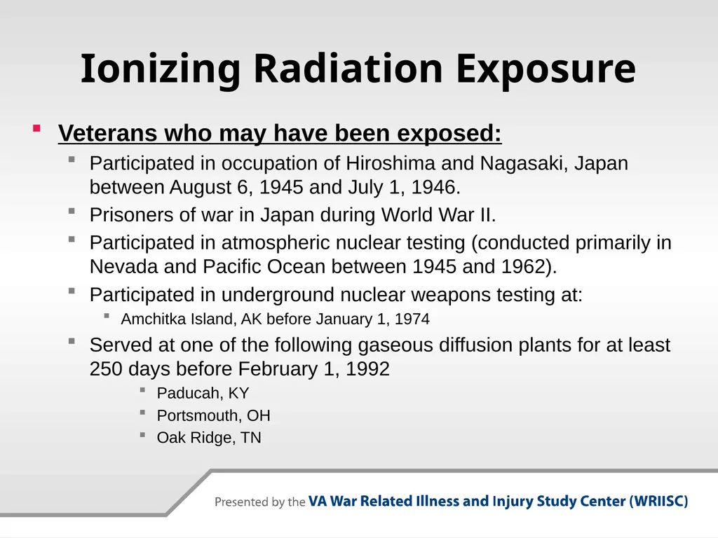VA Presumptive Service Connected Conditions - slide 15 of 28