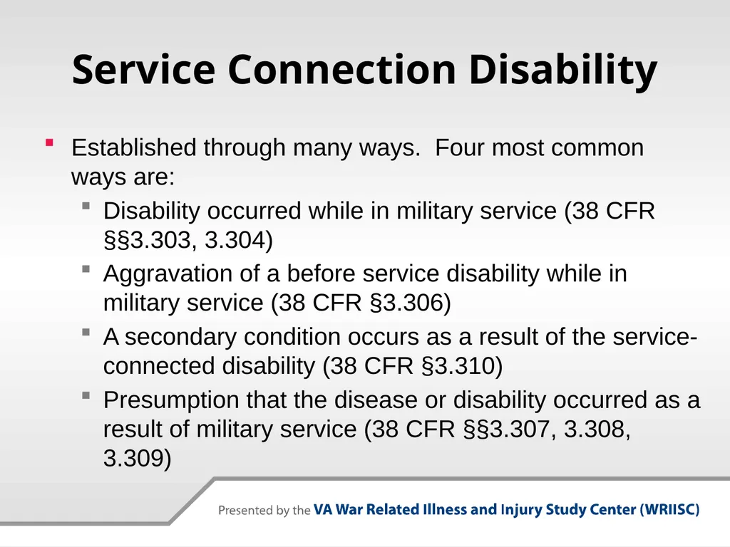 VA Presumptive Service Connected Conditions - slide 2 of 28