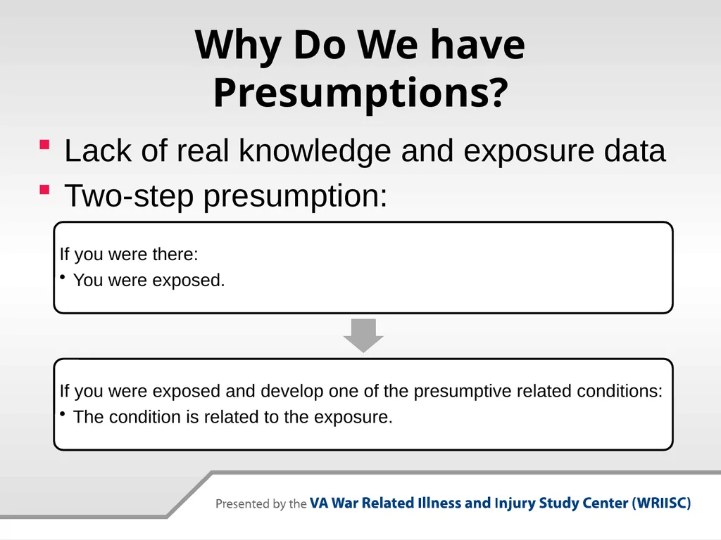 VA Presumptive Service Connected Conditions - slide 3 of 28