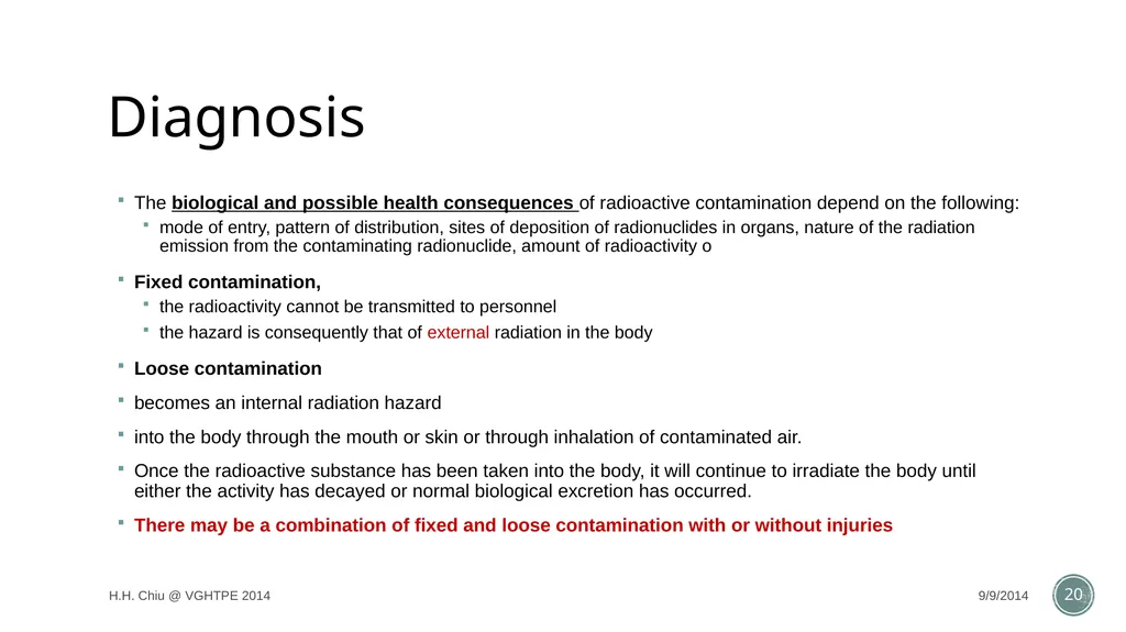 Radiation accidents and their managements Intern - slide 20 of 35