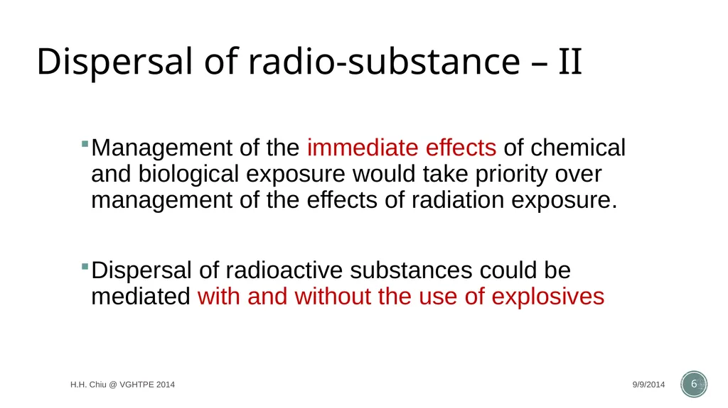 Radiation accidents and their managements Intern - slide 6 of 35