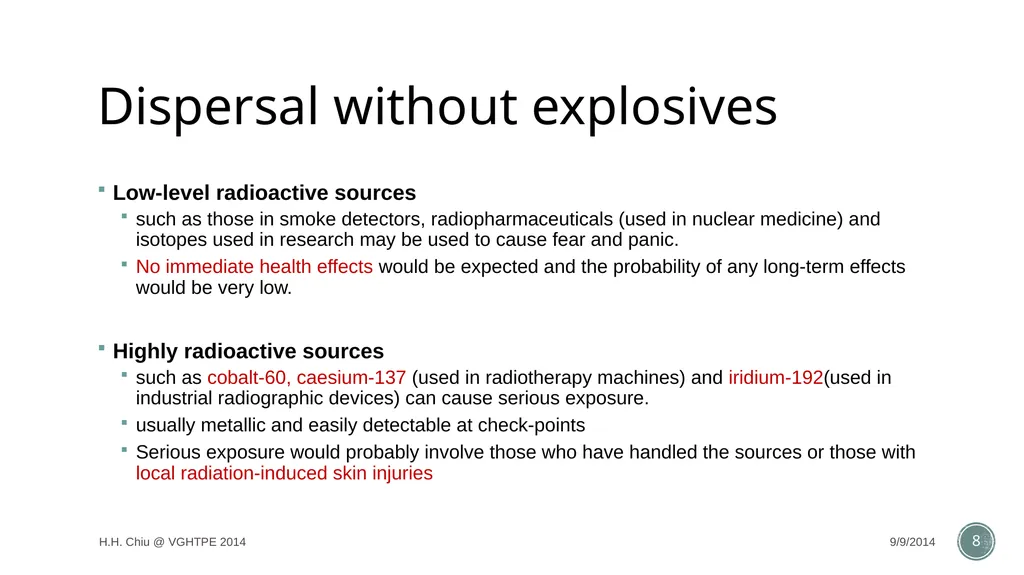 Radiation accidents and their managements Intern - slide 8 of 35
