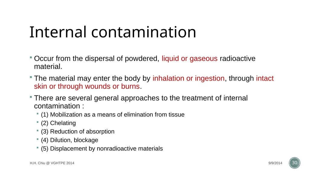 Radiation accidents and their managements Intern - slide 30 of 35