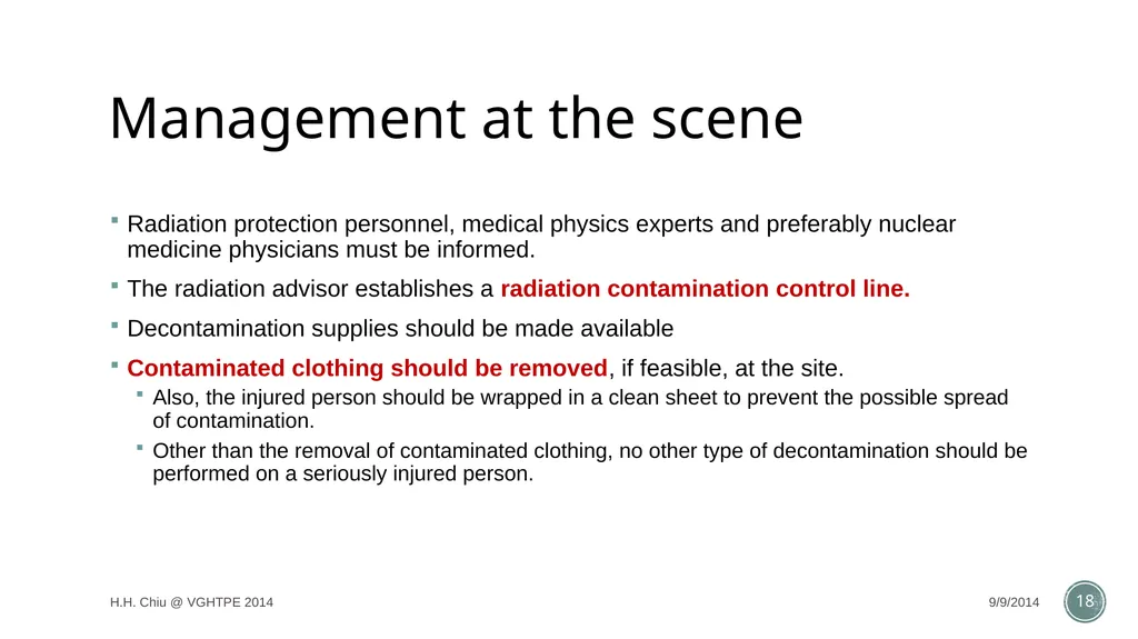 Radiation accidents and their managements Intern - slide 18 of 35