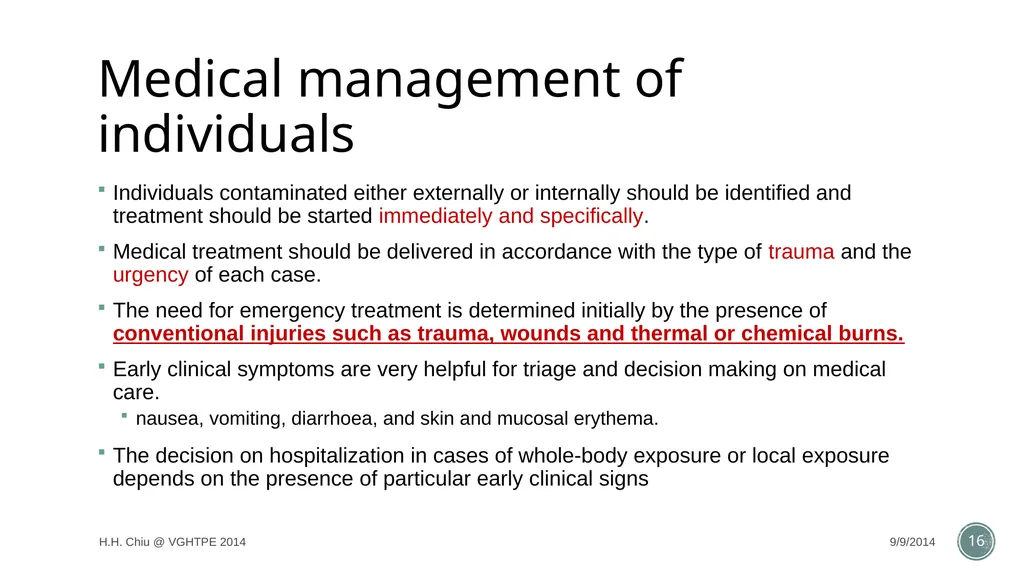 Radiation accidents and their managements Intern - slide 16 of 35
