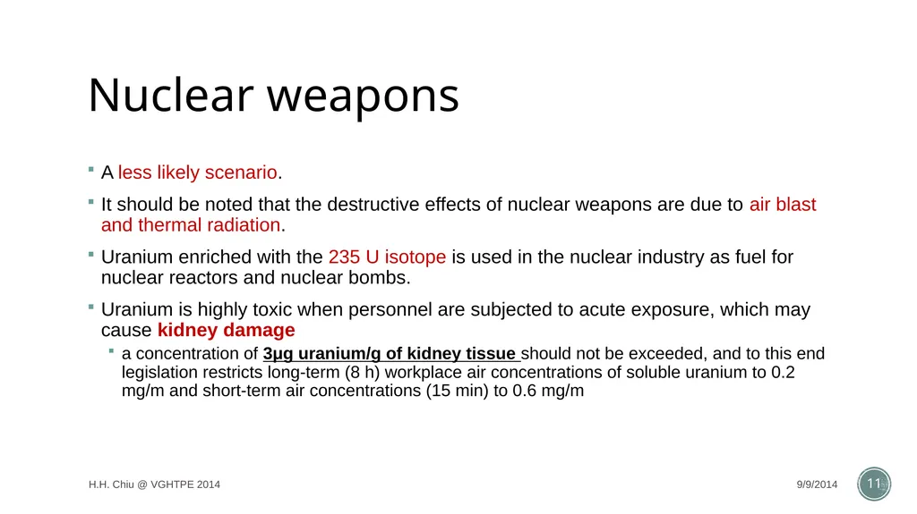 Radiation accidents and their managements Intern - slide 11 of 35