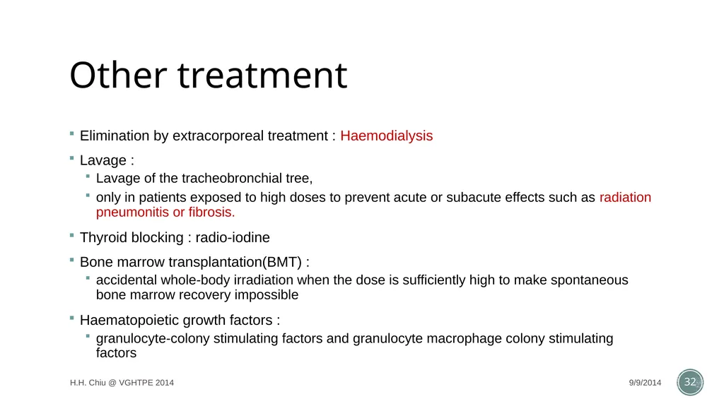 Radiation accidents and their managements Intern - slide 32 of 35