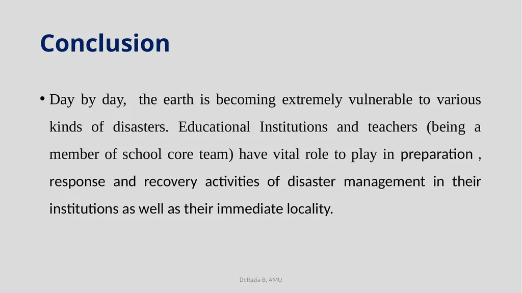 Environmental Education EDU 211 Topic-Disaster - slide 28 of 30