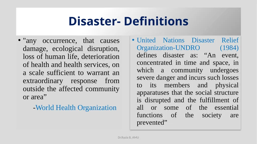 Environmental Education EDU 211 Topic-Disaster - slide 4 of 30