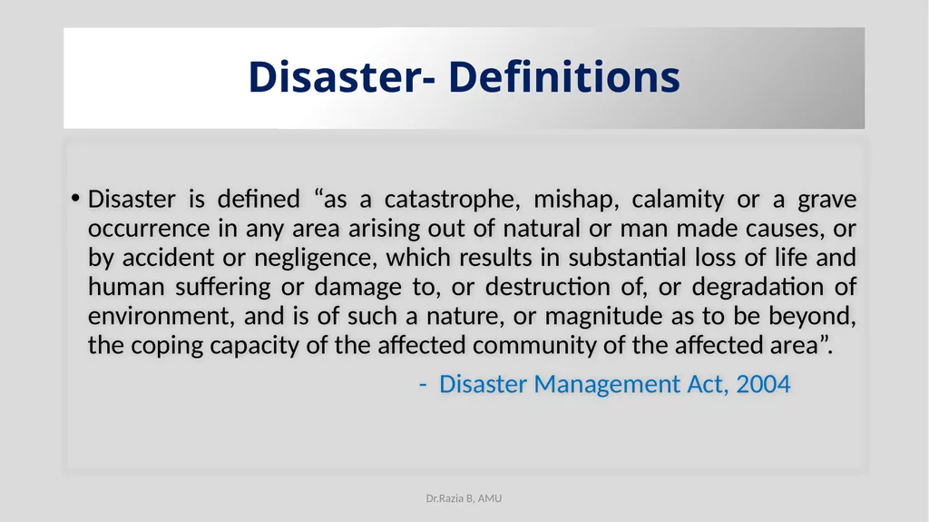 Environmental Education EDU 211 Topic-Disaster - slide 5 of 30