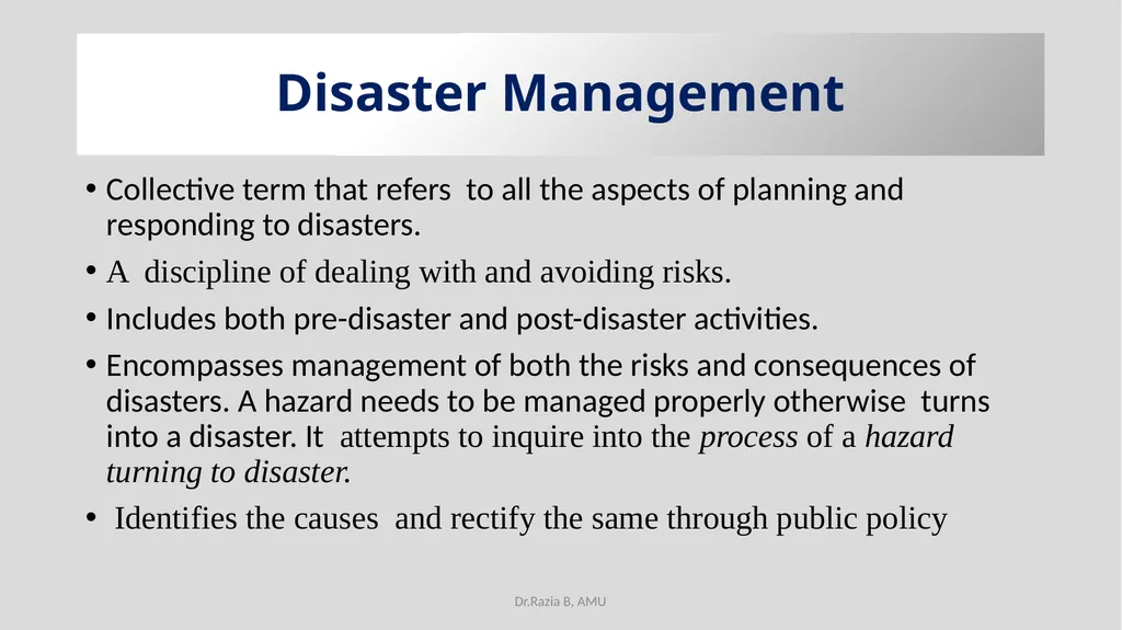 Environmental Education EDU 211 Topic-Disaster - slide 11 of 30