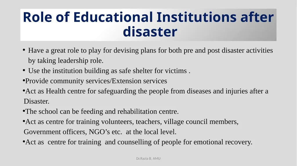Environmental Education EDU 211 Topic-Disaster - slide 21 of 30