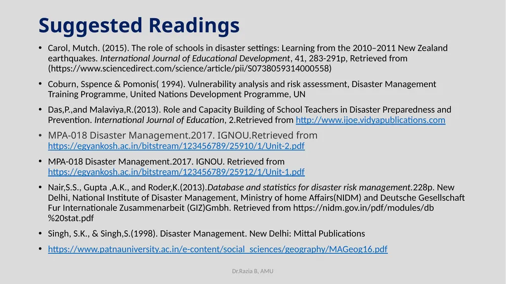 Environmental Education EDU 211 Topic-Disaster - slide 29 of 30