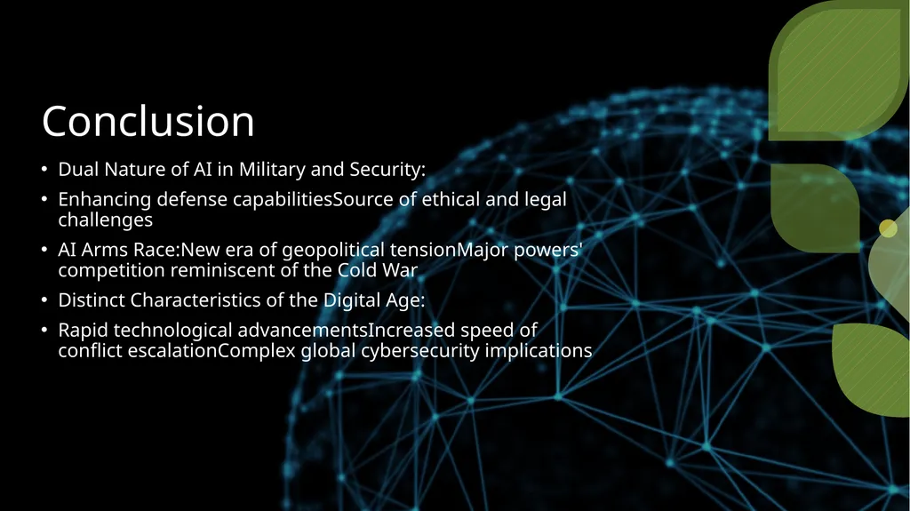 AI and Global Security DynamicsNavigating the - slide 8 of 9