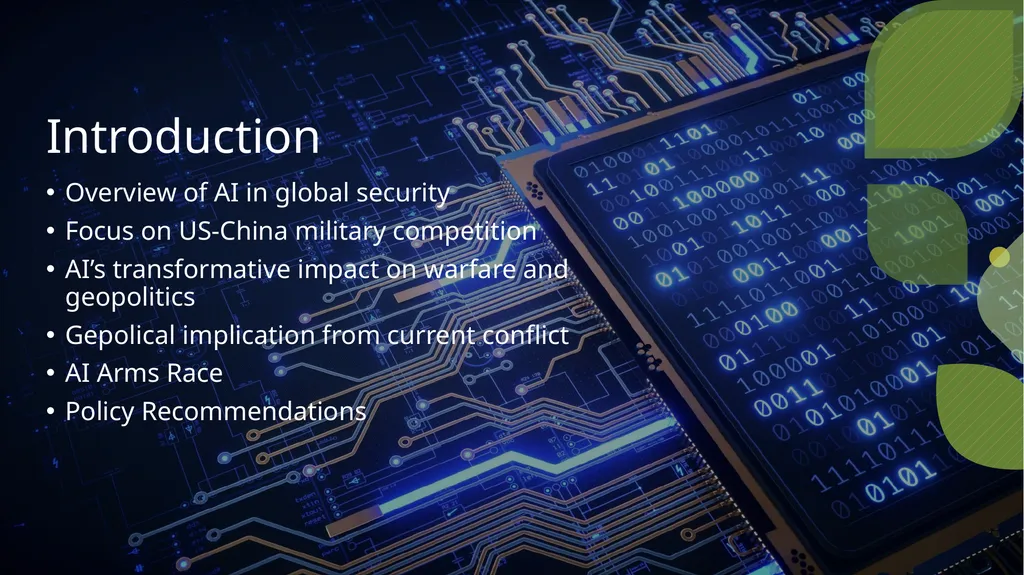AI and Global Security DynamicsNavigating the - slide 2 of 9