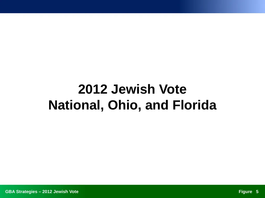 The 2012 Jewish Vote National, Ohio, and Florida - slide 5 of 49