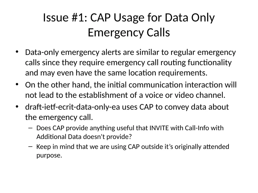 Common Alerting Protocol (CAP) based Emergency - slide 3 of 13