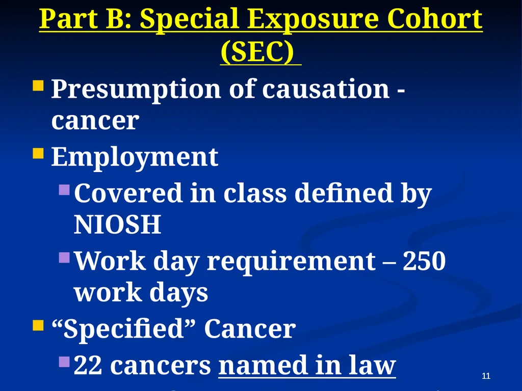 Energy Employees Occupational Illness Compensation - slide 11 of 26