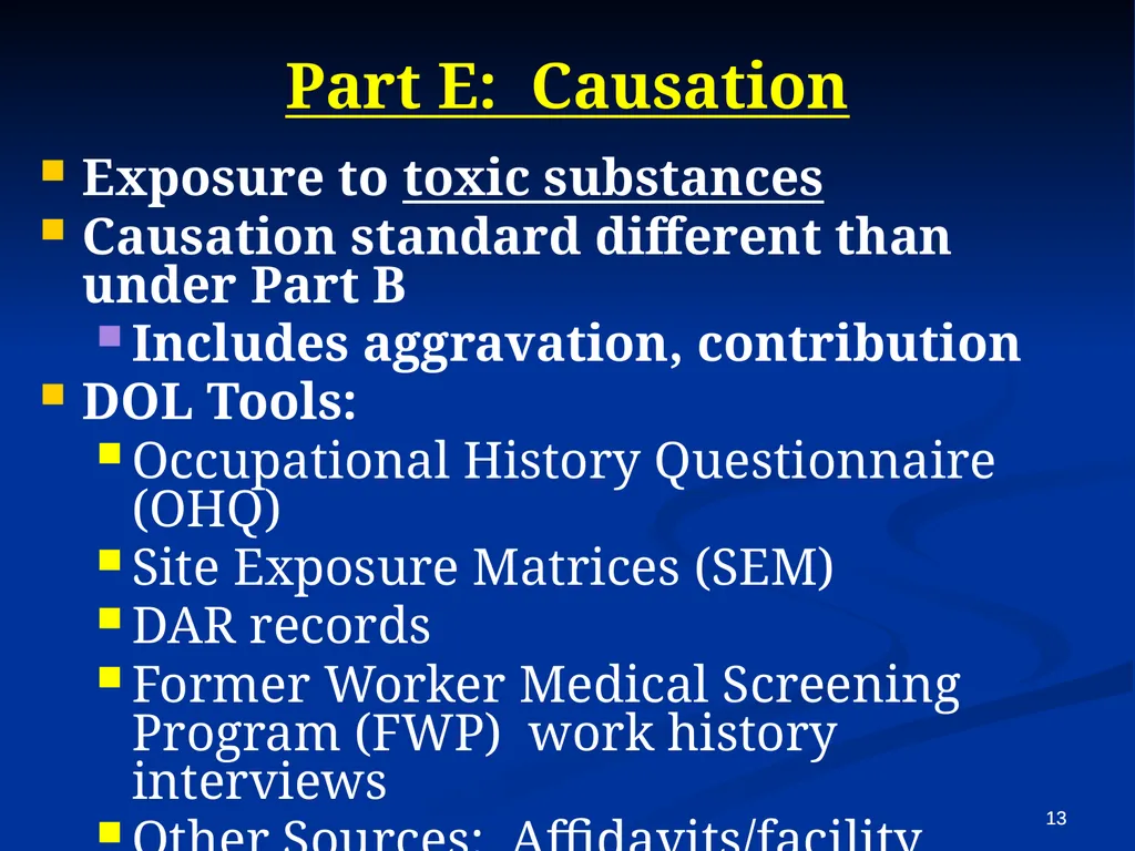 Energy Employees Occupational Illness Compensation - slide 13 of 26