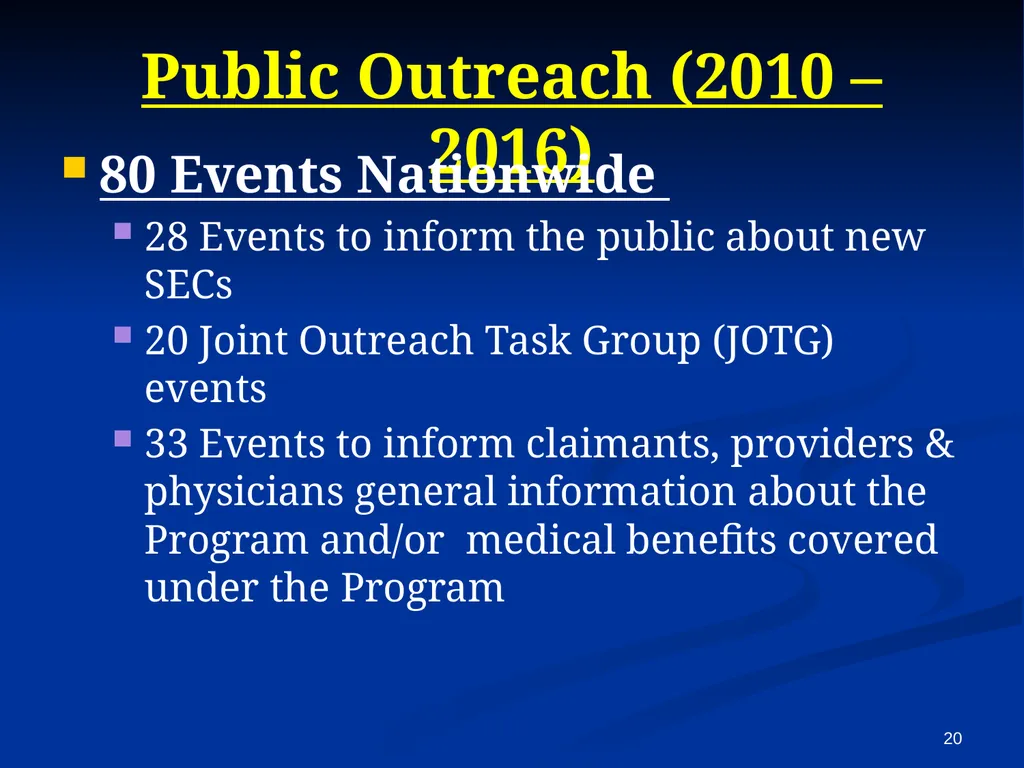 Energy Employees Occupational Illness Compensation - slide 20 of 26