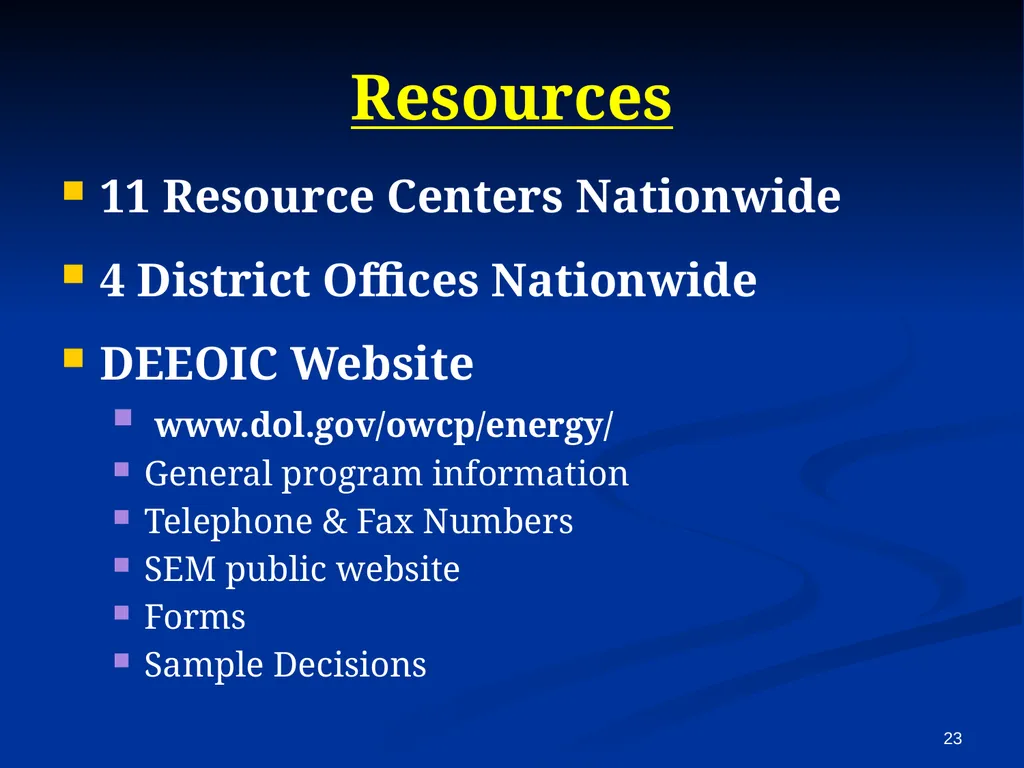 Energy Employees Occupational Illness Compensation - slide 23 of 26