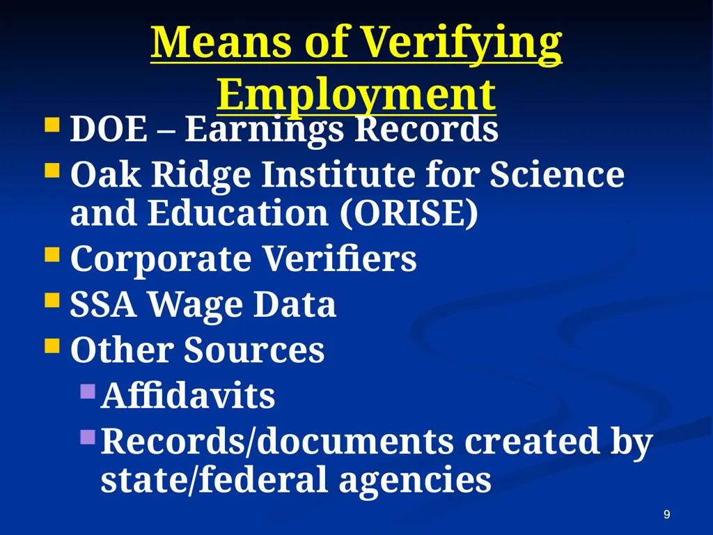 Energy Employees Occupational Illness Compensation - slide 9 of 26