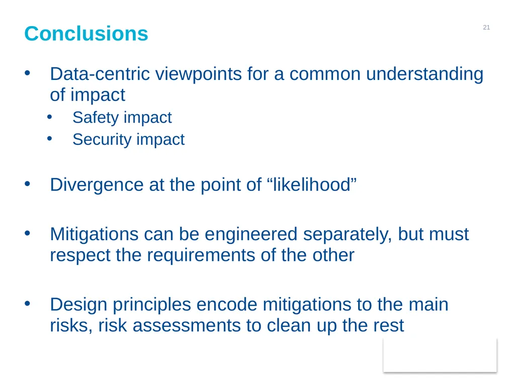 Combining Data Safety and Cyber Security: An - slide 21 of 22