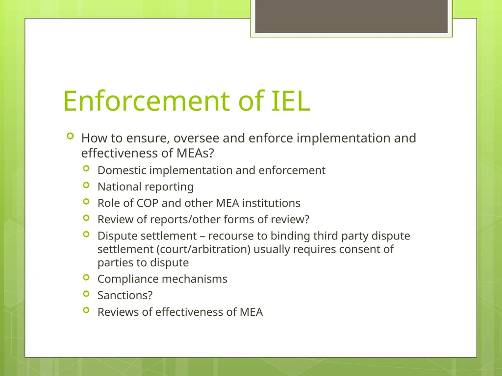 International Environmental Law: Overview 1 April - slide 19 of 19