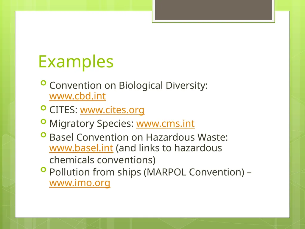 International Environmental Law: Overview 1 April - slide 18 of 19