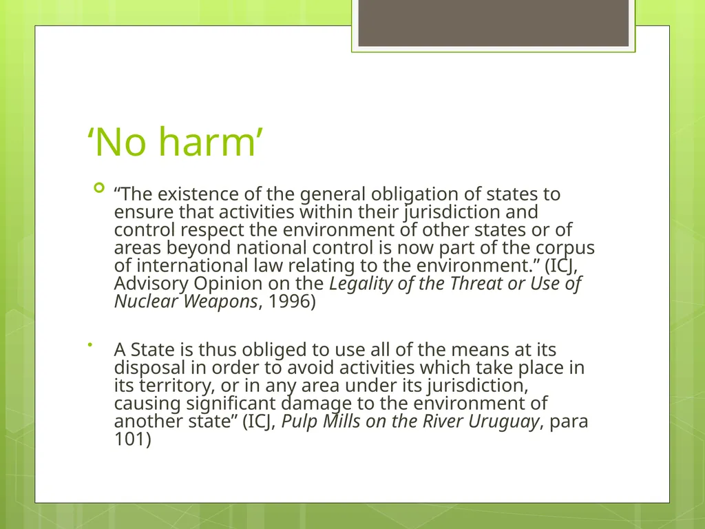 International Environmental Law: Overview 1 April - slide 9 of 19