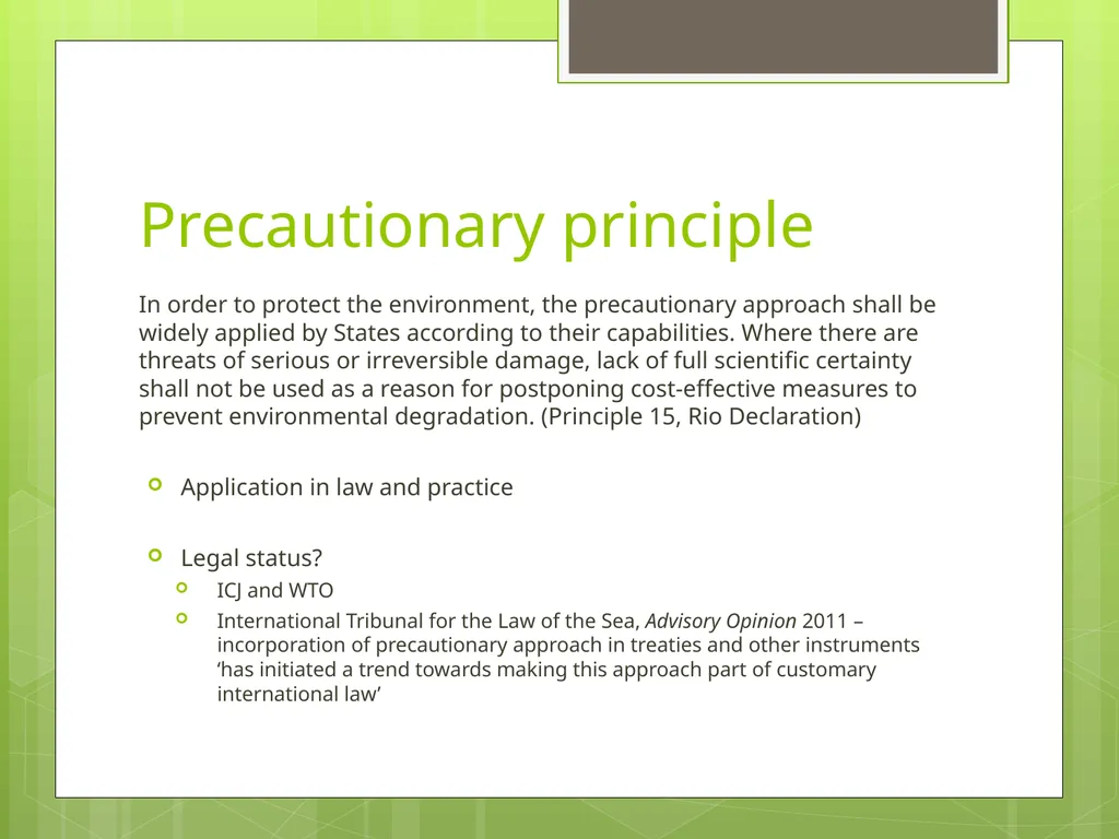 International Environmental Law: Overview 1 April - slide 11 of 19