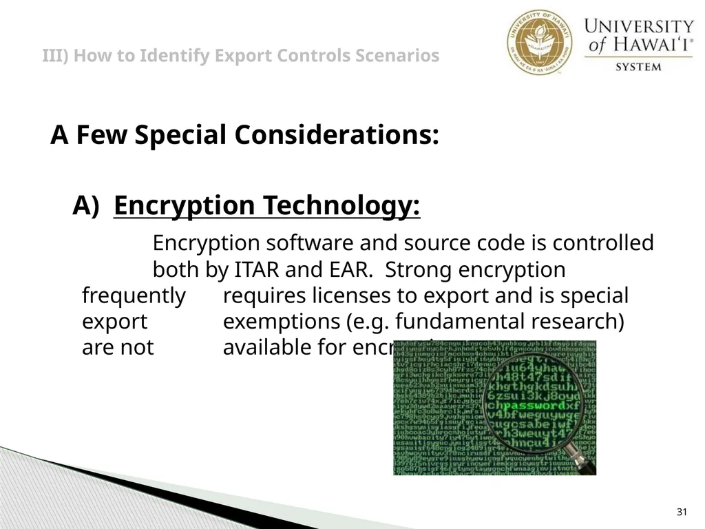 Export Controls UH Office of Export Controls (OEC) - slide 31 of 72