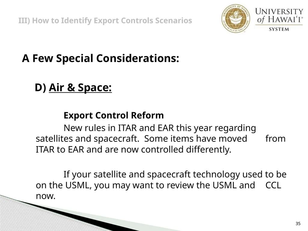 Export Controls UH Office of Export Controls (OEC) - slide 35 of 72