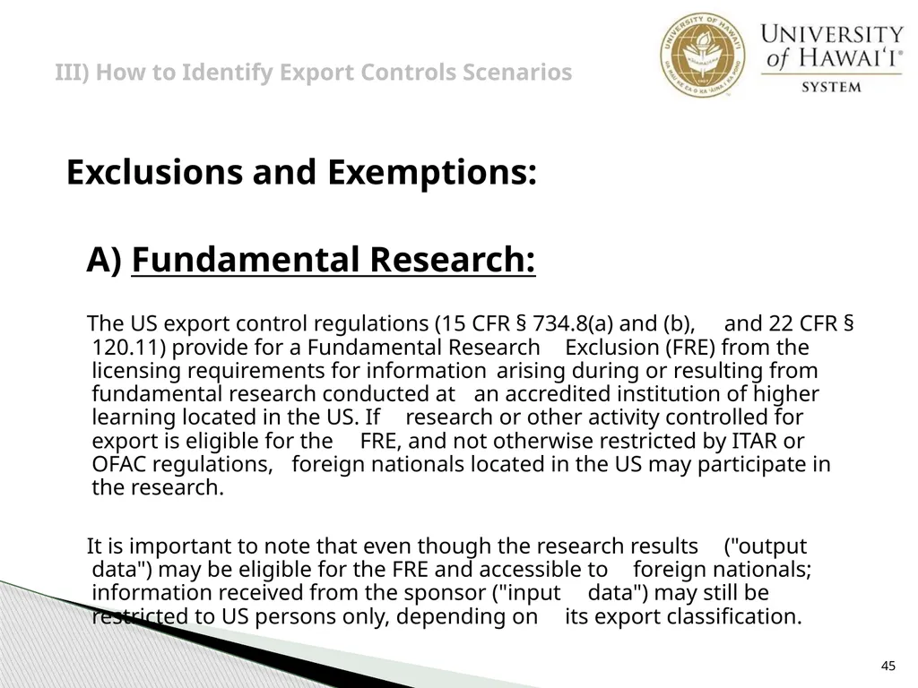 Export Controls UH Office of Export Controls (OEC) - slide 45 of 72