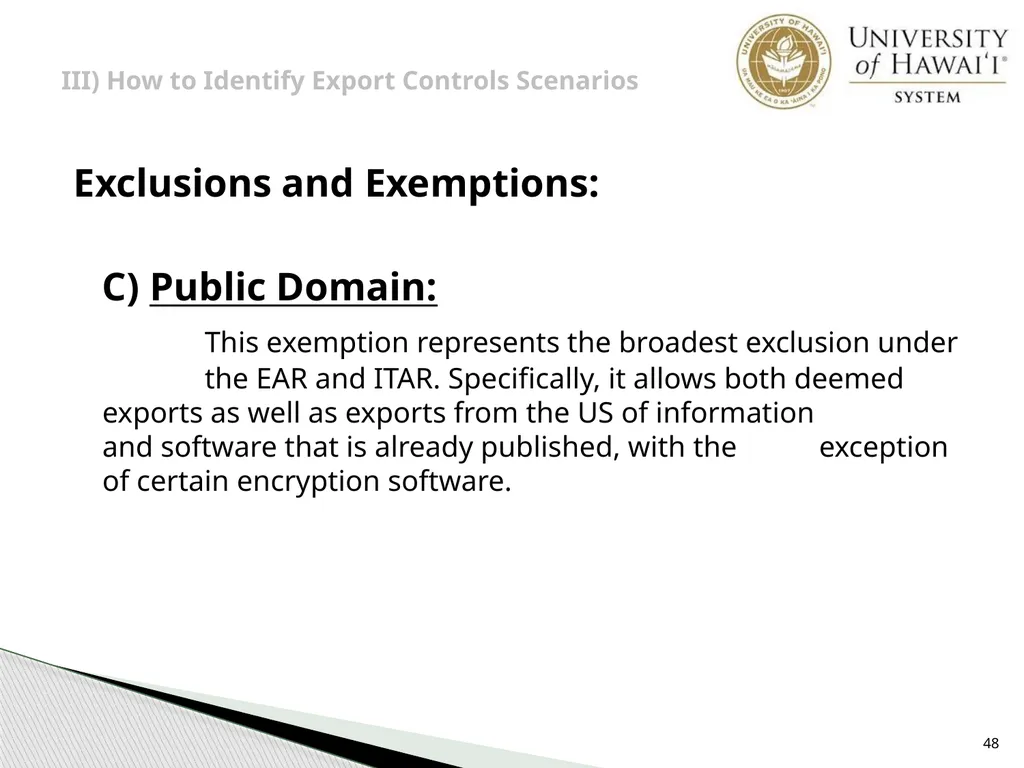 Export Controls UH Office of Export Controls (OEC) - slide 48 of 72