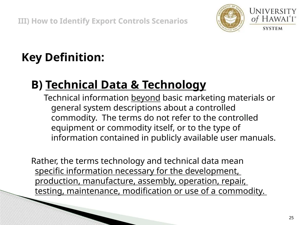 Export Controls UH Office of Export Controls (OEC) - slide 25 of 72