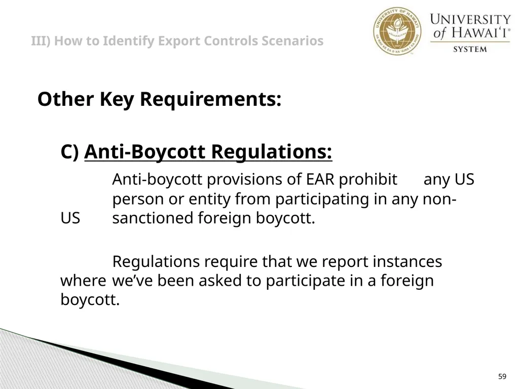 Export Controls UH Office of Export Controls (OEC) - slide 59 of 72