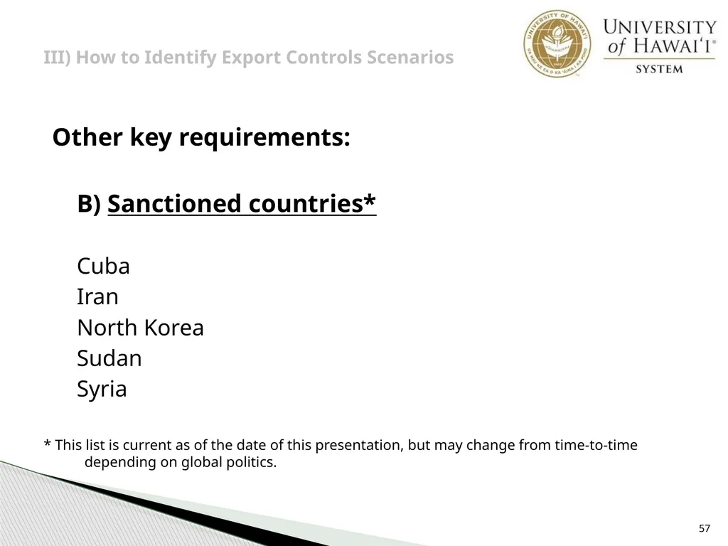 Export Controls UH Office of Export Controls (OEC) - slide 57 of 72