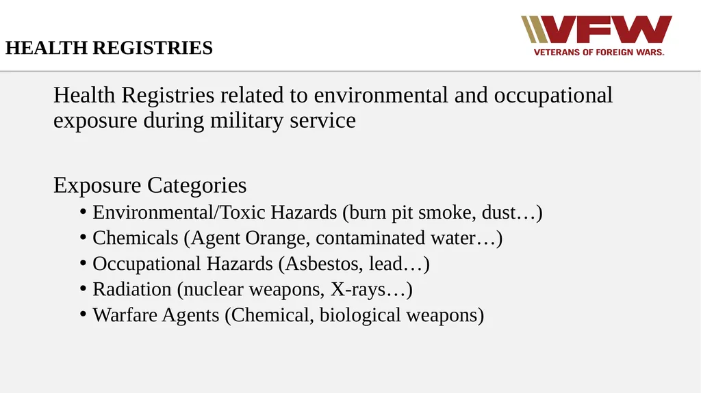 Entitlement to Basic VA Medical Care VFW Basic - slide 10 of 24