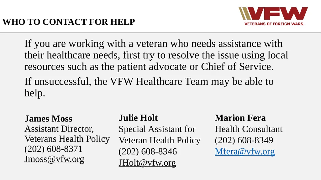 Entitlement to Basic VA Medical Care VFW Basic - slide 22 of 24