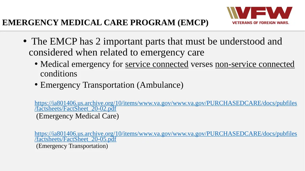 Entitlement to Basic VA Medical Care VFW Basic - slide 16 of 24