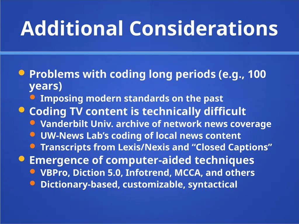 Content Analysis Content Analysis Study of a - slide 19 of 24
