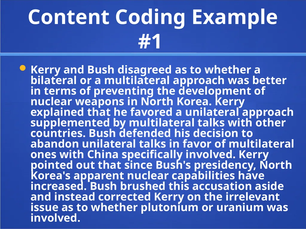 Content Analysis Content Analysis Study of a - slide 10 of 24